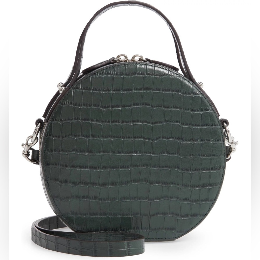 Rebecca Minkoff Green Croc-Embossed Crossbody Bag